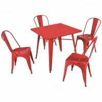 Metal Chair Desk Coffee Desk 4 Seating Catering Equipment European Style Restaurant Chair Equipment Fast Food