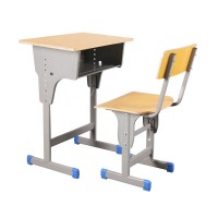 Wooden Cheap school Desk and chair Study Single  adjustable Classroom Desk and Chair