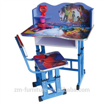 Home use Blue Color Kids Study desk and chair